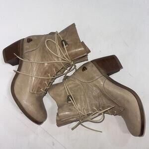 Lavorazione Artigiana SUNDANCE Leather Beige Heeled Old Money Minimalist Boots 6
